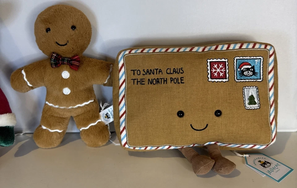 5  Xmas Jellycats: Letter To Santa,Eldo Elf,Gingerbread Fred,Bashful, Snow Globe - Image 4 of 4