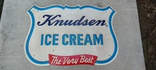 Vintage Original Aluminum Knudsen Dairy Ice Cream Sign ....Non Porcelain