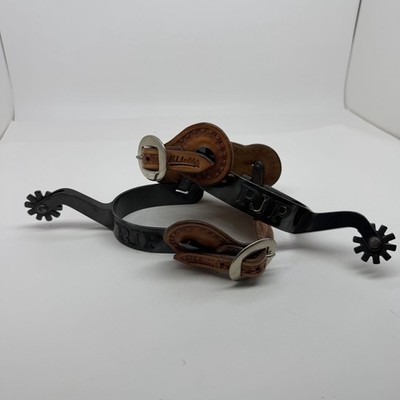 VTG M. L. Leddy s Leather Western Spurs Custom Pair ML LEDDY PJP NAA Lot Of 2
