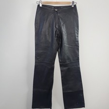 Vintage Paolo Santini Black leather flare leg pants  Flawed Size 2