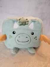 Urban Habitat Kids Cube Pouf - Green Dragon Monster, NWOT