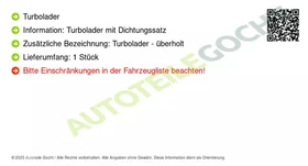Turbolader Abgasturbolader für Opel Astra H Kombi Limo Corsa D Meriva A 03-15