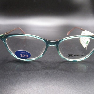 M Missoni MMI 0017/SAM Green Pink Cat Eye Full Rim Eyeglass Frames 52-15-140 New