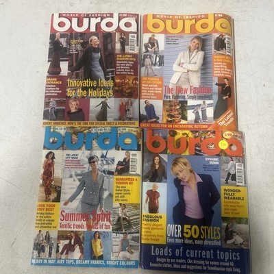 Burda Sewing/Knitting Magazines Lot of 4 with Patterns 1999 READ