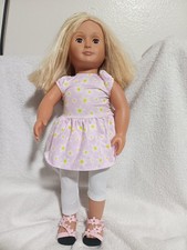 OUR GENERATION 18" DOLL BLONDE HAIR BROWN EYES GROW HAIR OUTFIT SANDALS
