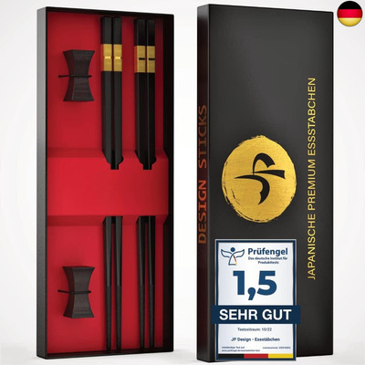 The Original JP Design 2er Set japanische Premium Essstäbchen (Fiberglas) 