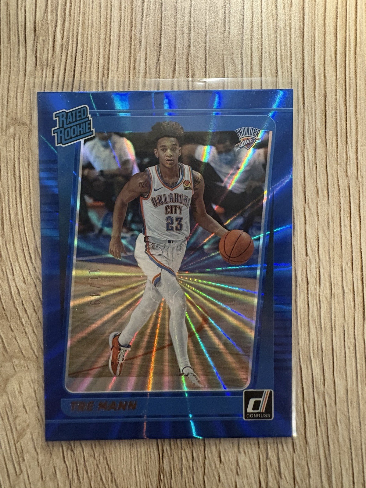 2021-22 Panini Donruss /49 Blue Laser Tre Mann Rated Rookie RC #218