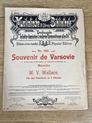 W. V. Wallace Souvenir de Varsovie Erinnerung an Warschau Mazurka  alt, übergroß