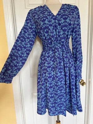 NICOLE MILLER blue floral dress size 4 | eBay