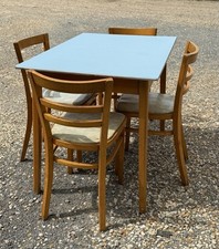 Mid Century Stoe Yugoslavia Formica Table And Four Bistro Chairs
