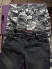 Lot Of Two Boys Tommy Hilfiger Gray VIP Jeans Camo Slim Elastic Pants Size 10