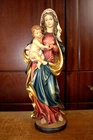 12" HAND CARVED WOOD CATHOLIC MADONNA VIRGIN MARY OUR LADY JESUS STATUE FIGURE