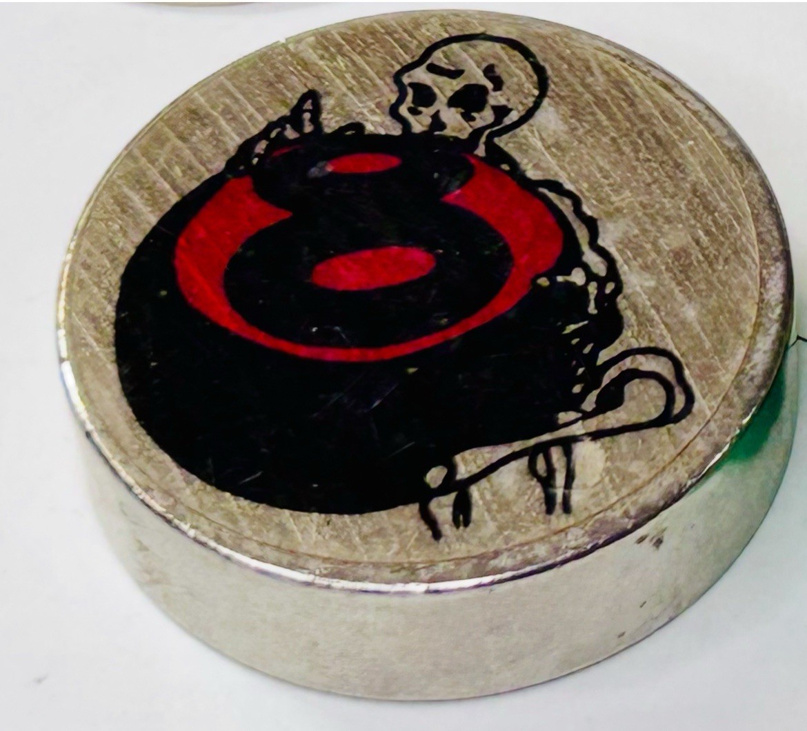 VTG 90s POG 8 Ball & Skeleton Thick Metal Pogs Slammer Piece | eBay