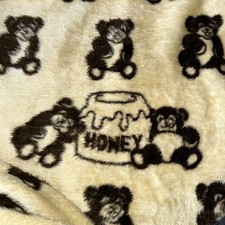 Vintage Blederlack Blanket Bears Honeypot Bear NEW 71 X 56