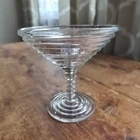 VTG Anchor Hocking Manhattan Clear Glass Compote / Martini Glass GLOWS