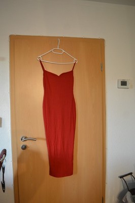 Oh Polly Carwen Modal Contrast-Trim Backless Midaxi Kleid rot 36