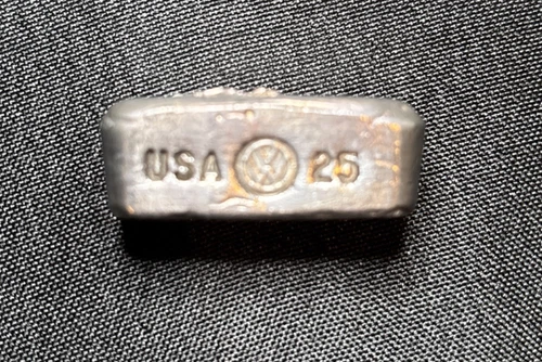 Volkswagen 25th Anniversary 1980 VWOA VW 2 oz .999 Fine Silver Poured Bar - Rare
