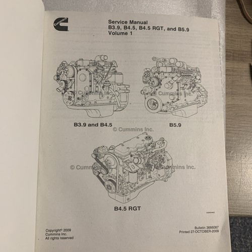 OEM CUMMINS B3.9 B4.5 RGT B5.9 vol. Manual de servicio de reparación de taller diésel 1 y 2 con CD - Imagen 3 de 12