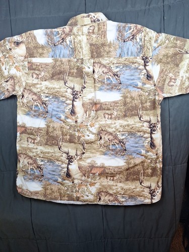 Clearwater Outfitters Whitetail Deer Camo Button Down Mens Large All Over Print - Picture 10 of 11