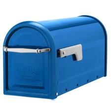 Architectural Mailboxes Chadwick Post Mount Mailbox, Blue, Medium