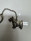 Vintage Scottie Dog Scottish Terrier Sterling Silver Horse Shoe Key Chain — photo 2