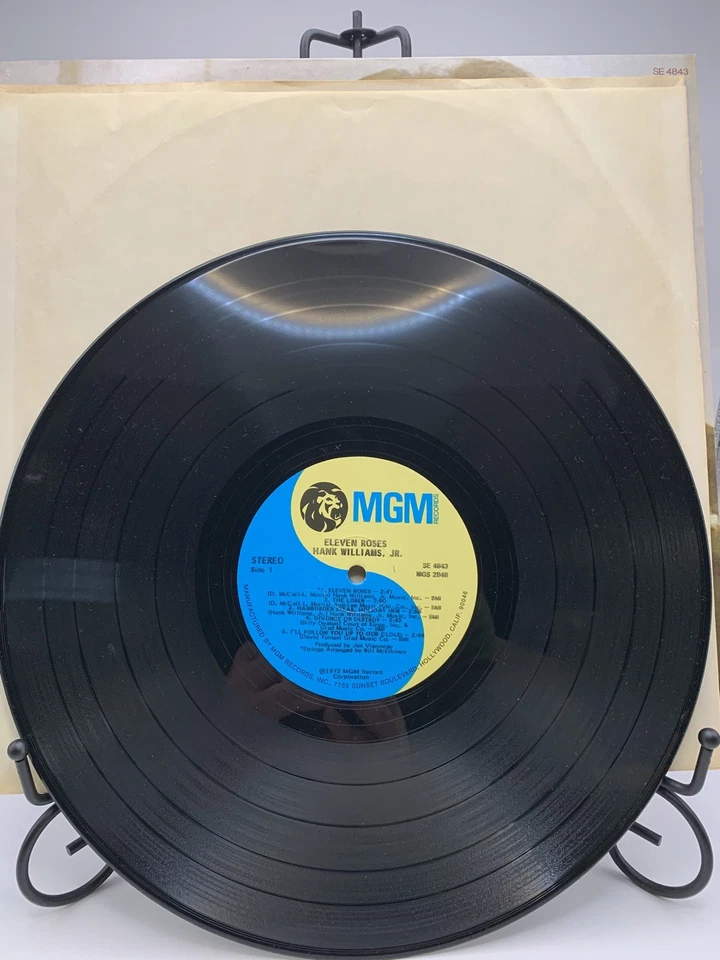 Hank Williams Jr. Eleven Roses Record Vinyl LP - Image 3 of 4