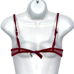 Malizia by La Perla Bra 34B Vintage Red Lace Underwire Semi Sheer Floral