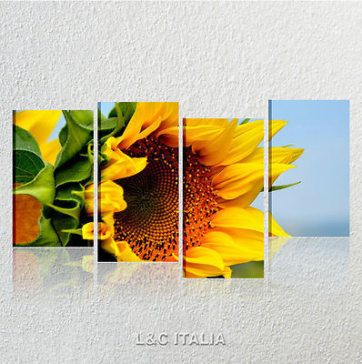Sonnenblumen 3 - MODERNE BILDER 152x78 BLUMENBILD SUNFLOWER MÖBEL DRUCK LEINWAND