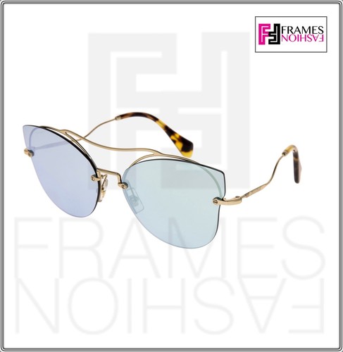 MIU MIU SCENIQUE Butterfly 52S Blue Silver Mirrored Oversized Sunglasses MU52SS - Picture 7 of 8