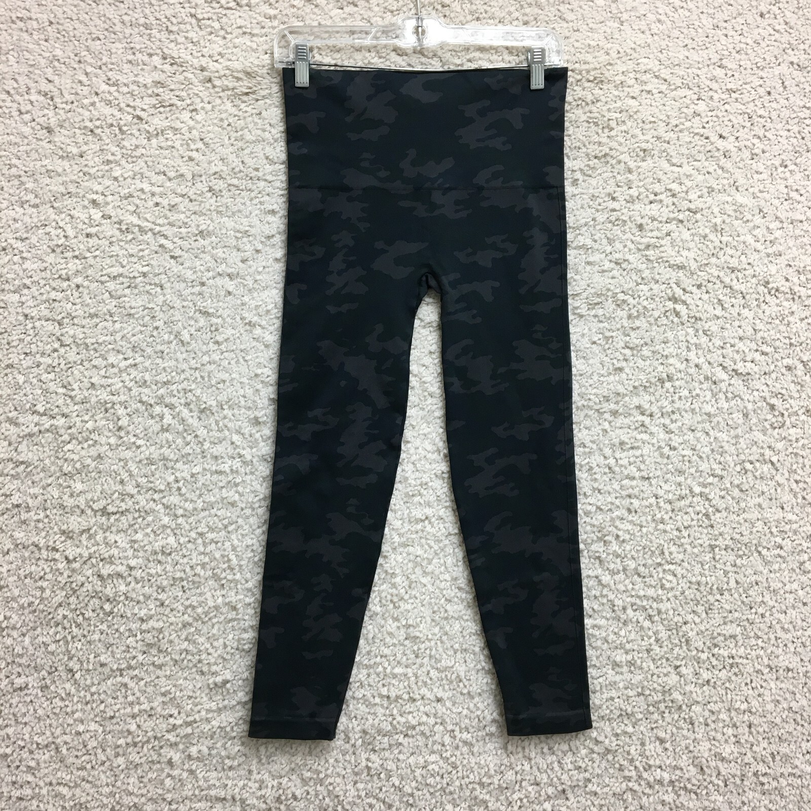 Spanx Gray Camo Leggings for Women Stretchy Pull-On Gym Yoga Pants Large