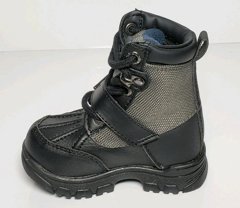 BOTA POLO RALPH LAUREN COLBEY NIÑO TALLA 4 NEGRA/GRIS PIZARRA NUEVA EN CAJA 991538 Foto 3 de 4