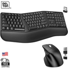 Delton G18 Ergonomic 2.4GHz Wireless Keyboard and Mouse Combo - Black