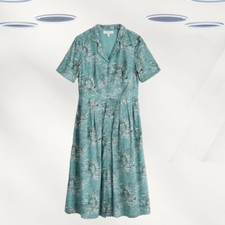 Vestido para mujer Ex Seasalt - manga corta estampado de caballito de mar verde azulado (defecto)