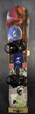 NEW EVOL GET UP GET DOWN WIDE SNOWBOARD SIZE 145 CM WITH SALOMON MEDIUM BINDINGS