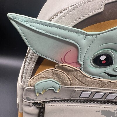 Loungefly Star Wars The Child (Baby Yoda) Mini Backpack in Cream, Green, Tan Loungefly Star Wars Mandalorian Baby Yoda in Crib Mini  main image 3