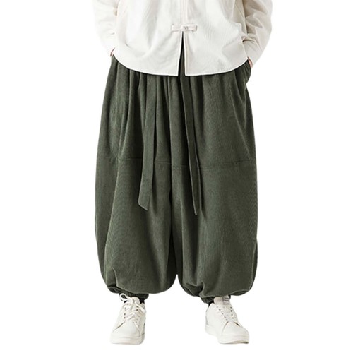 Men Harem Pants Loose Elastic Waist Large Pockets Design Hippie Yoga Drop Pants - Picture 4 of 39