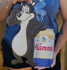 Large Hamm's Bear Beer Die Cut Metal Mancave Pub Bar Sign Decor  16" Made In USA