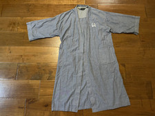 Vintage Christian Dior Monsieur Chambray Blue Cotton Bath Robe - Adult One Size