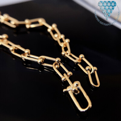 Total 8.6g K18 45cm horseshoe Chain Internet Celebrity EU And US Fashion Style