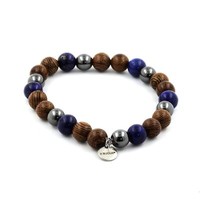 Mineralien Und Edelsteine. Armband Perlen Lapis Lazuli + HäMatit + Holz