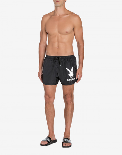 x PLAYBOY GAYBOY BLACK SWIM TRUNKS 