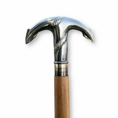 Solid Anchor Brass Head Handle Brown Wooden Shaft Walking Sick Cane New Handmade