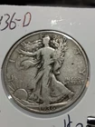 👉1936-D Walking Liberty Half Dollar -F /Xf Choice  S/486