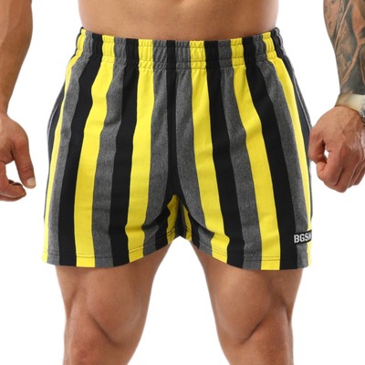 BGSM EXTREME SPORTSWEAR Shorts Capri Bermuda Sporthose Bodybuilding 1513-YELLOW