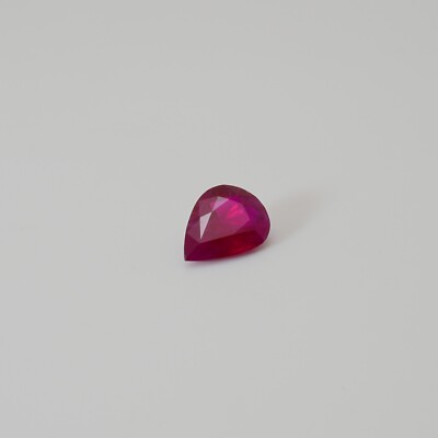 Natural Red Ruby 0.92 Ct Pear Cut 5.8 x 8 mm Gemstone from Myanmar