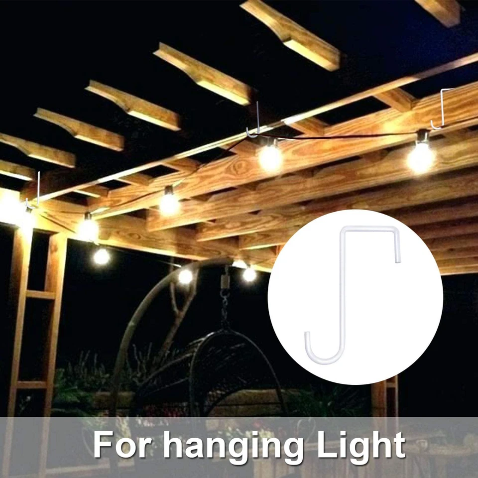 Paquete de 6 ganchos de vinilo para patio de 2 X 6 pulgadas blanco con recubrimiento en polvo Foto 4 de 4