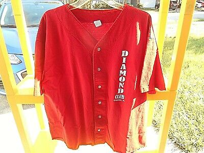 DIAMOND CLUB ADULT GENTLEMEN'S CLUB ORLANDO FLORIDA RED BUTTON UP JERSEY  SIZE XL 