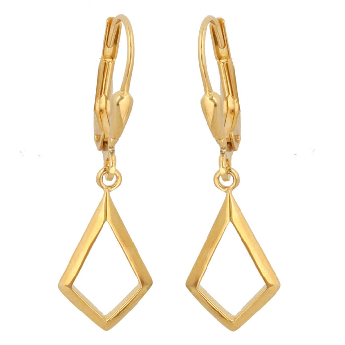 Echt Gold 333 Frauen Ohr Pendel Ohrhänger Ohrringe Hänger Raute