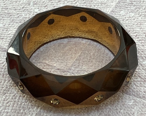 VINTAGE FACETED GEMS BANGLE BRACELET
