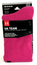 Under Armour Team Over-The-Calf Pink Black Soccer Socks Mens 4-8.5 Womens 7-10.5